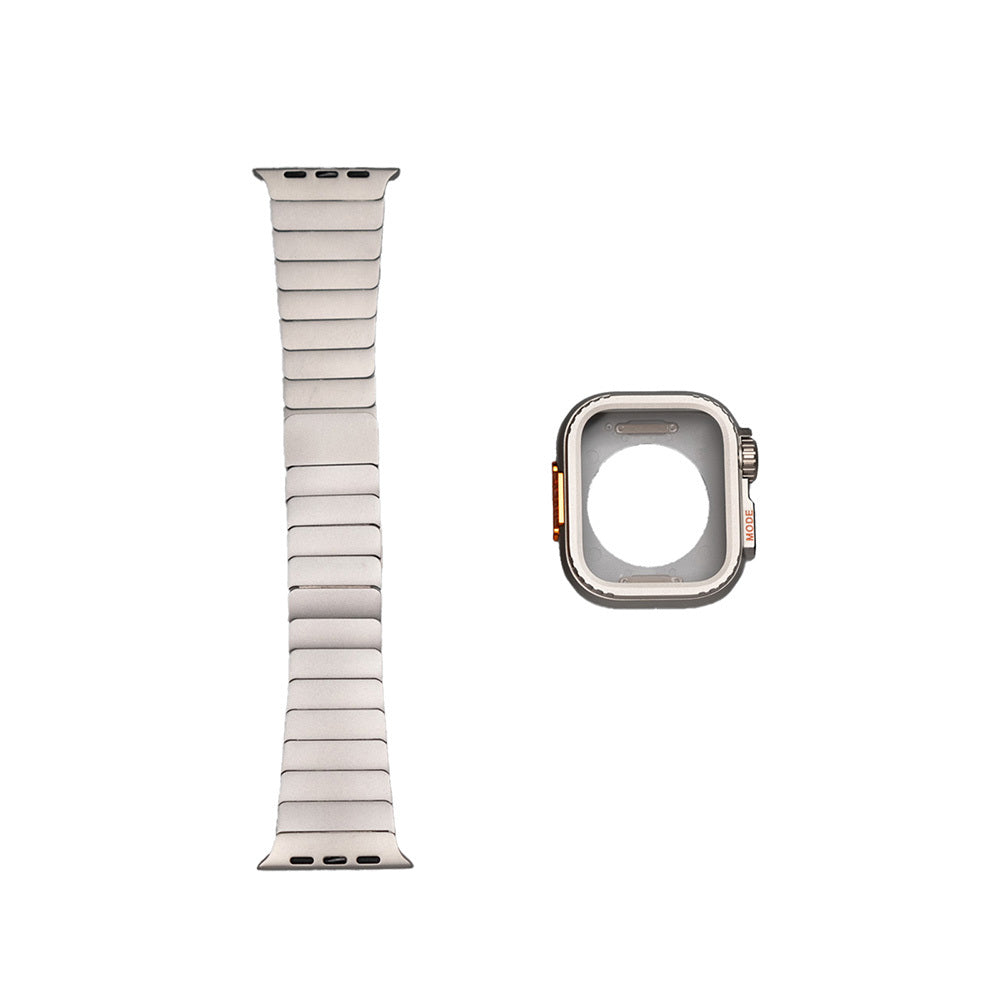 Apple Watch 7 45mm Zore KRD-126 Sert Kasa Koruyuculu Metal Kordon