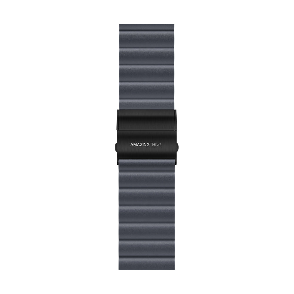 Apple Watch Serisi Uyumlu Amazing Thing Glamour Sense Deri Kordon Mavi