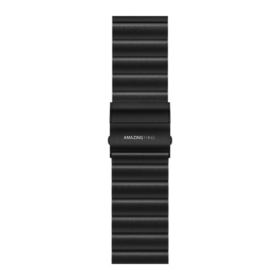 Apple Watch Serisi Uyumlu Amazing Thing Glamour Sense Deri Kordon Siyah