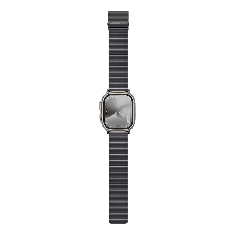Apple Watch Serisi Uyumlu Amazing Thing Glamour Sense Deri Kordon Mavi