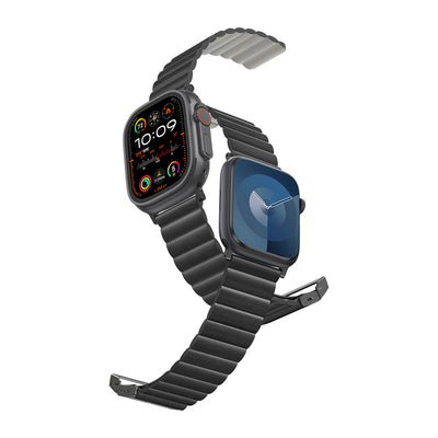 Apple Watch Serisi Uyumlu Amazing Thing Glamour Sense Deri Kordon Siyah
