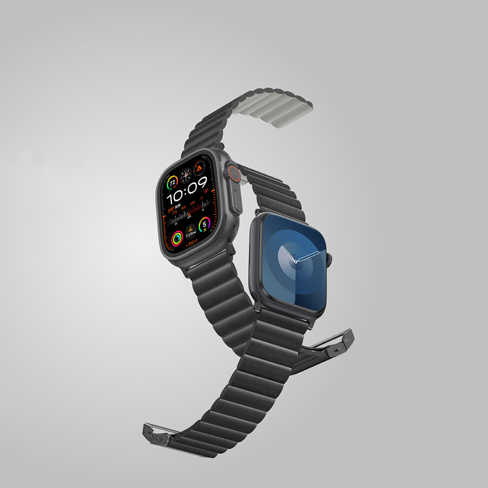 Apple Watch Serisi Uyumlu Amazing Thing Glamour Sense Deri Kordon Siyah