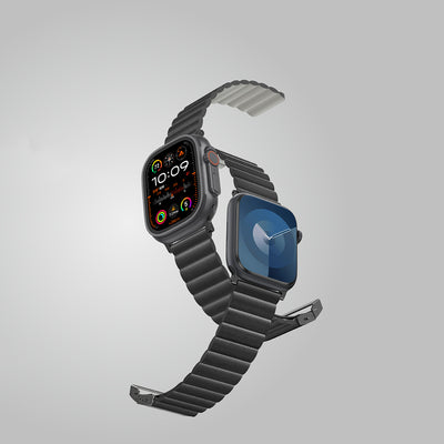 Apple Watch Serisi Uyumlu Amazing Thing Glamour Sense Deri Kordon Siyah