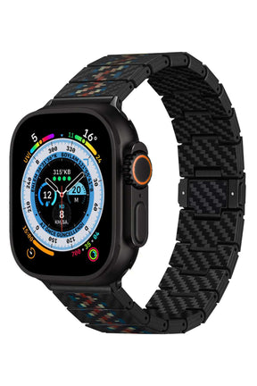 Apple Watch Serisi Uyumlu Aramid Fiber ve Karbon Fiber Pitaka Modern Serisi Rhapsody Universal Kordon