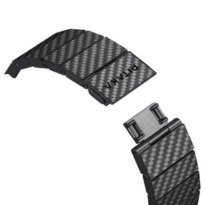 Apple Watch Serisi Uyumlu Karbon Fiber Pitaka Modern Serisi Black-Grey Twill Universal Kordon