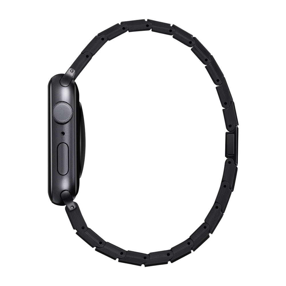 Apple Watch Serisi Uyumlu Karbon Fiber Pitaka Modern Serisi Black-Grey Twill Universal Kordon