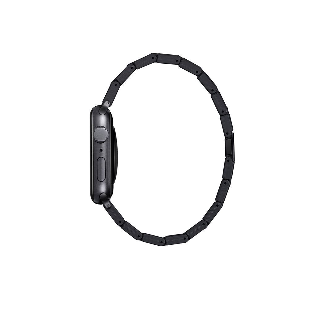 Apple Watch Serisi Uyumlu Karbon Fiber Pitaka Retro Serisi Black-Grey Twill Universal Kordon