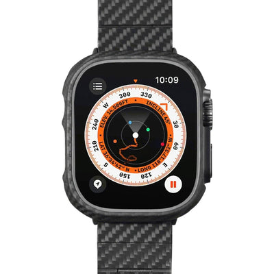 Apple Watch Ultra 49mm 600D Aramid Fiber Classic Serisi Kasa Koruyucu Pitaka Air Case Siyah-Gri