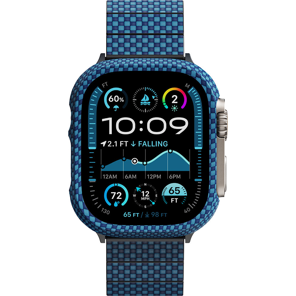Apple Watch Ultra 49mm 600D Aramid Fiber Classic Serisi Kasa Koruyucu Pitaka Air Case Siyah-Gri