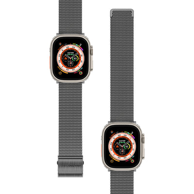 Apple Watch Ultra 49mm Amazing Thing Titan Metal Hasır Kordon Gümüş