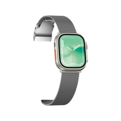 Apple Watch Ultra 49mm Amazing Thing Titan Metal Hasır Kordon Gümüş