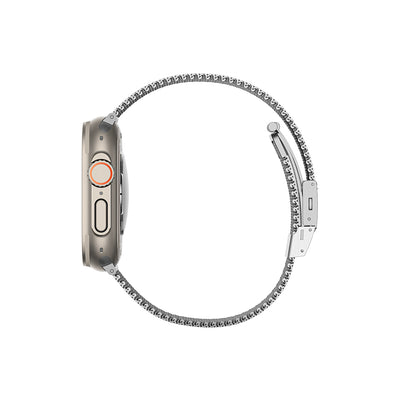 Apple Watch Ultra 49mm Amazing Thing Titan Metal Hasır Kordon Gümüş