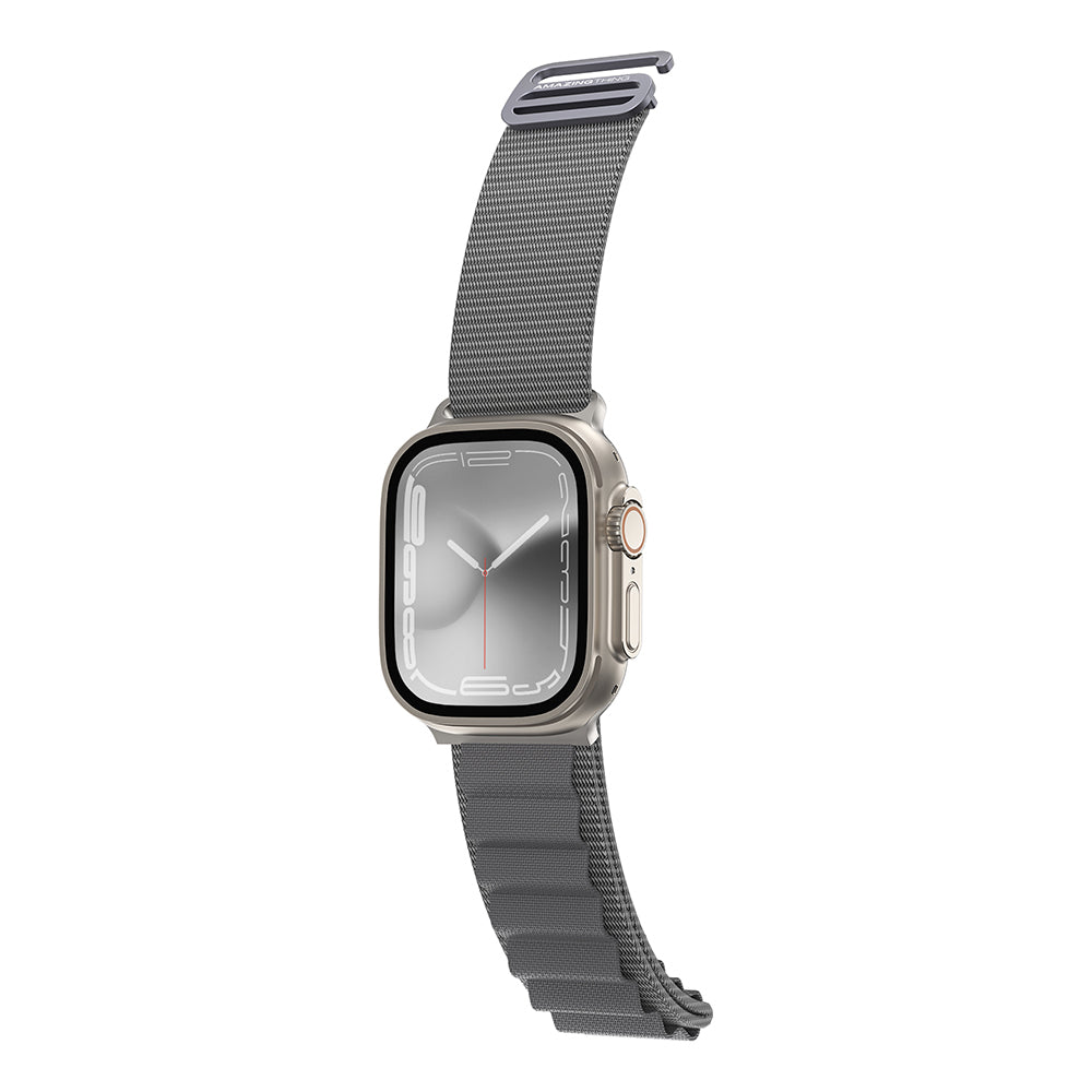 Apple Watch Ultra 49mm Amazingthing Titan Spor Hasır Kordon Gri
