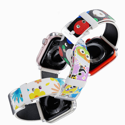 Apple Watch Ultra 49mm Casebang Sesame Street Serisi Deri Saat Kordon Kırmızı