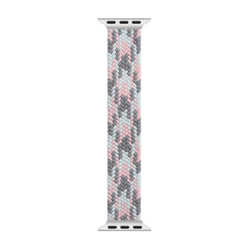 Apple Watch Ultra 49mm Kordon Wiwu Braided Solo Loop Contrast Color Medium Strap Kayış NO4