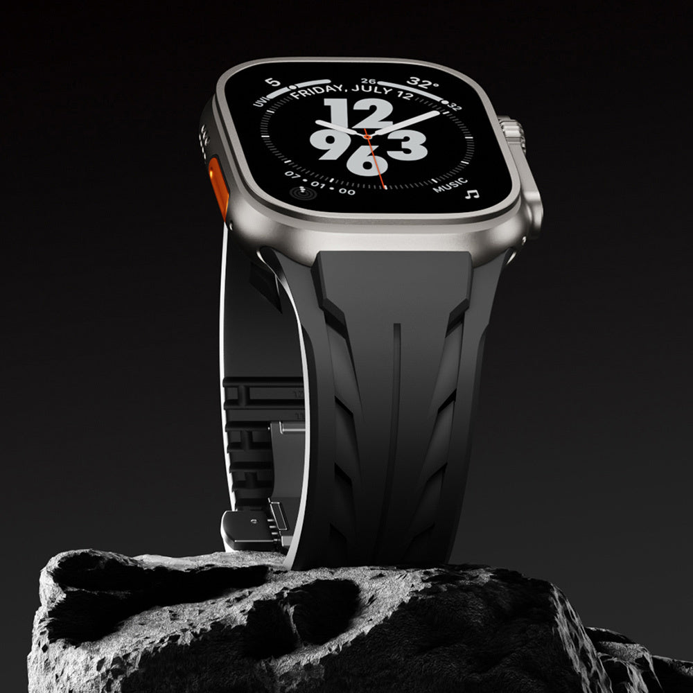 Watch Ultra 49mm KRD-127 Metal Tokalı Silikon Kordon