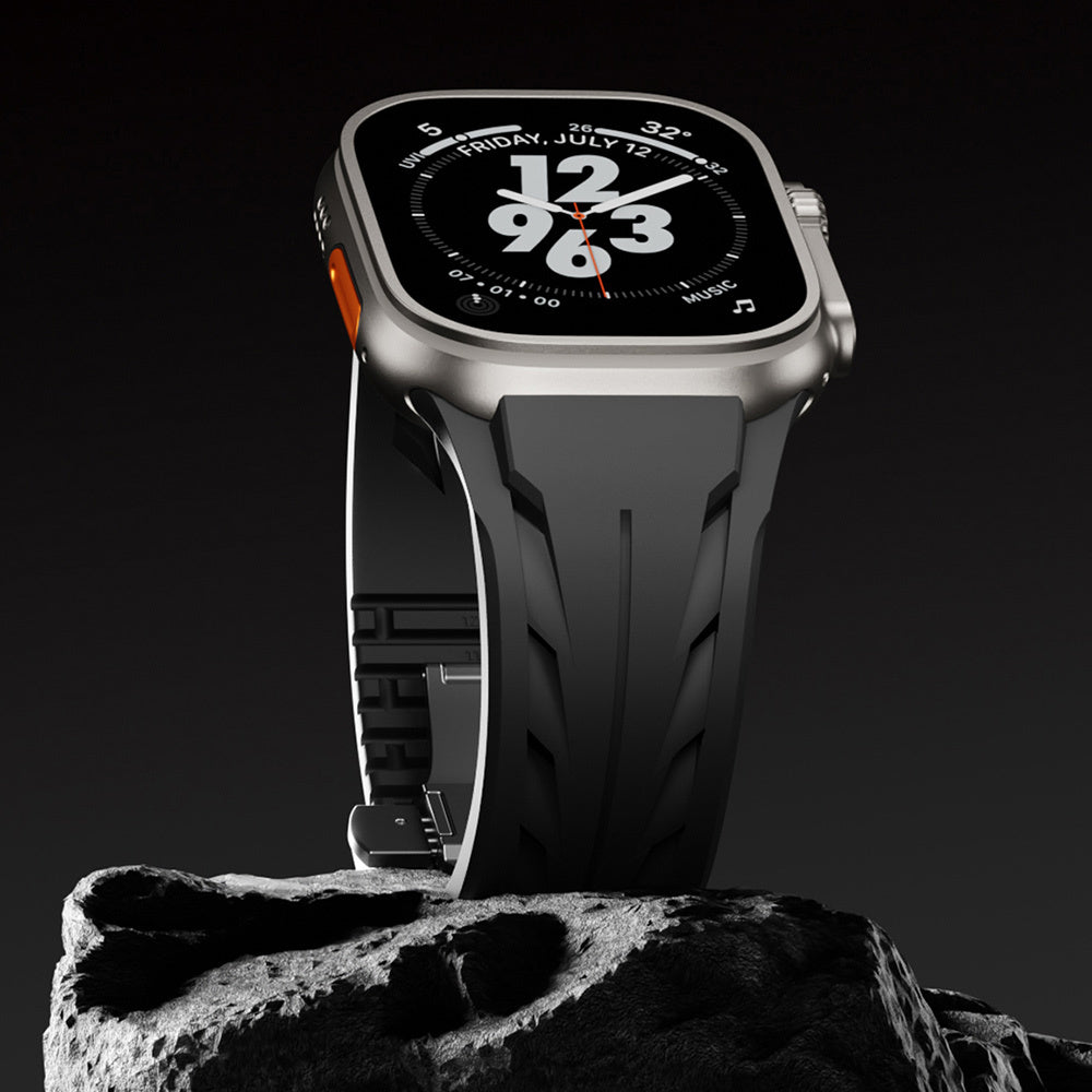 Apple Watch Ultra 49mm KRD-127 Metal Tokalı Silikon Kordon