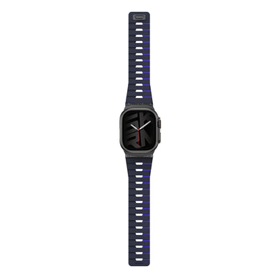 Apple Watch Ultra 49mm Skinarma Gemini Serisi TPU Magnetik Silikon Kordon Siyah-Turuncu