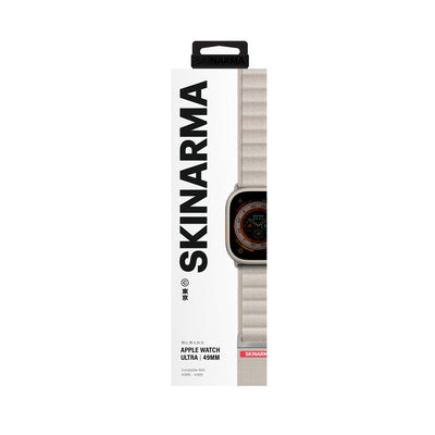 Apple Watch Ultra 49mm SkinArma Kobu Hasır Kordon Krem