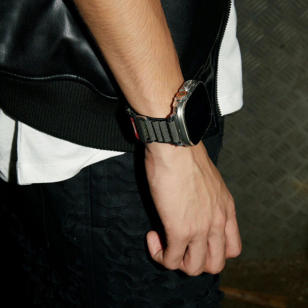 Apple Watch Ultra 49mm SkinArma Kobu Hasır Kordon Olive