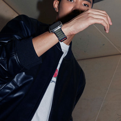 Apple Watch Ultra 49mm SkinArma Kobu Hasır Kordon Olive
