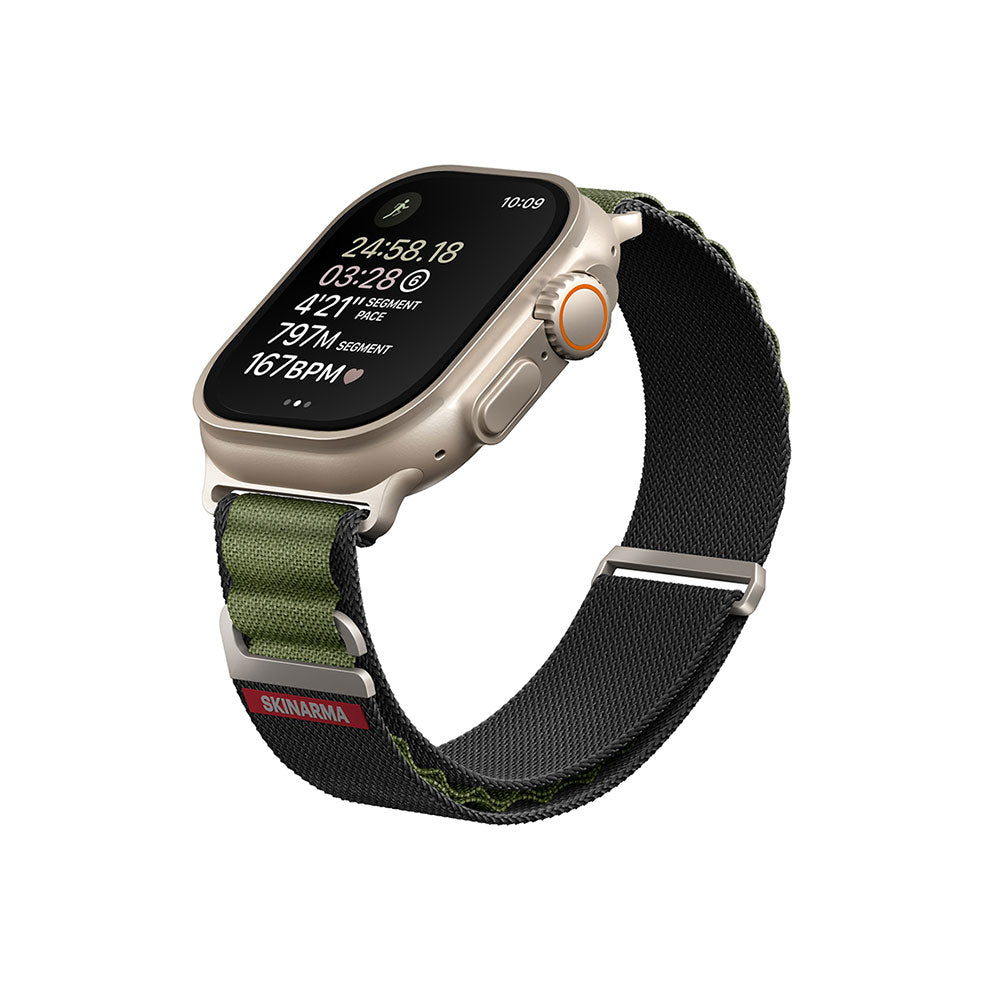 Apple Watch Ultra 49mm SkinArma Kobu Hasır Kordon Olive