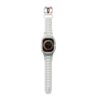 Apple Watch Ultra 49mm Skinarma Mecha 2in1 TPU Kasa Koruyucu + Silikon Kordon Siyah