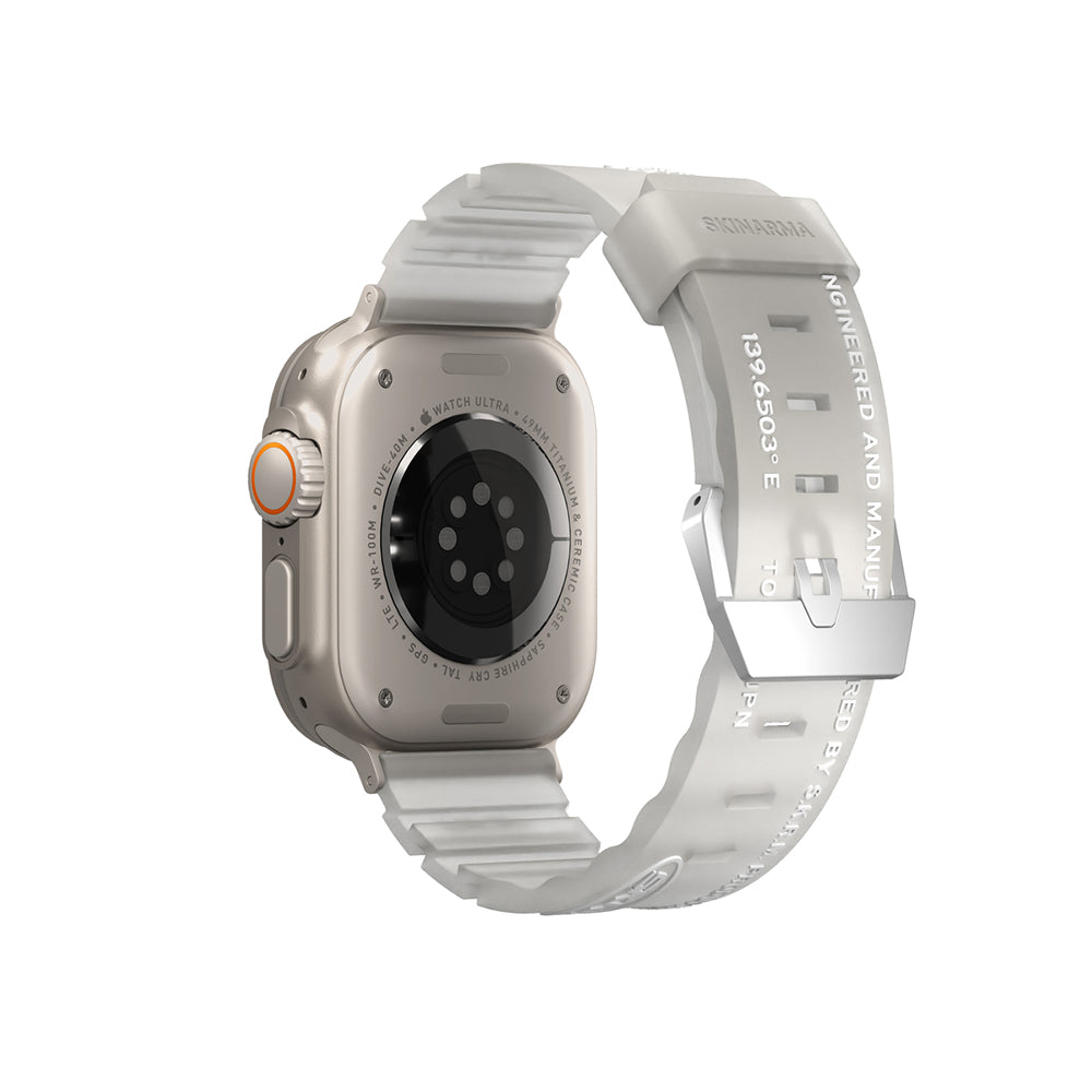 Apple Watch Ultra 49mm SkinArma New Shokku Silikon Kordon Beyaz