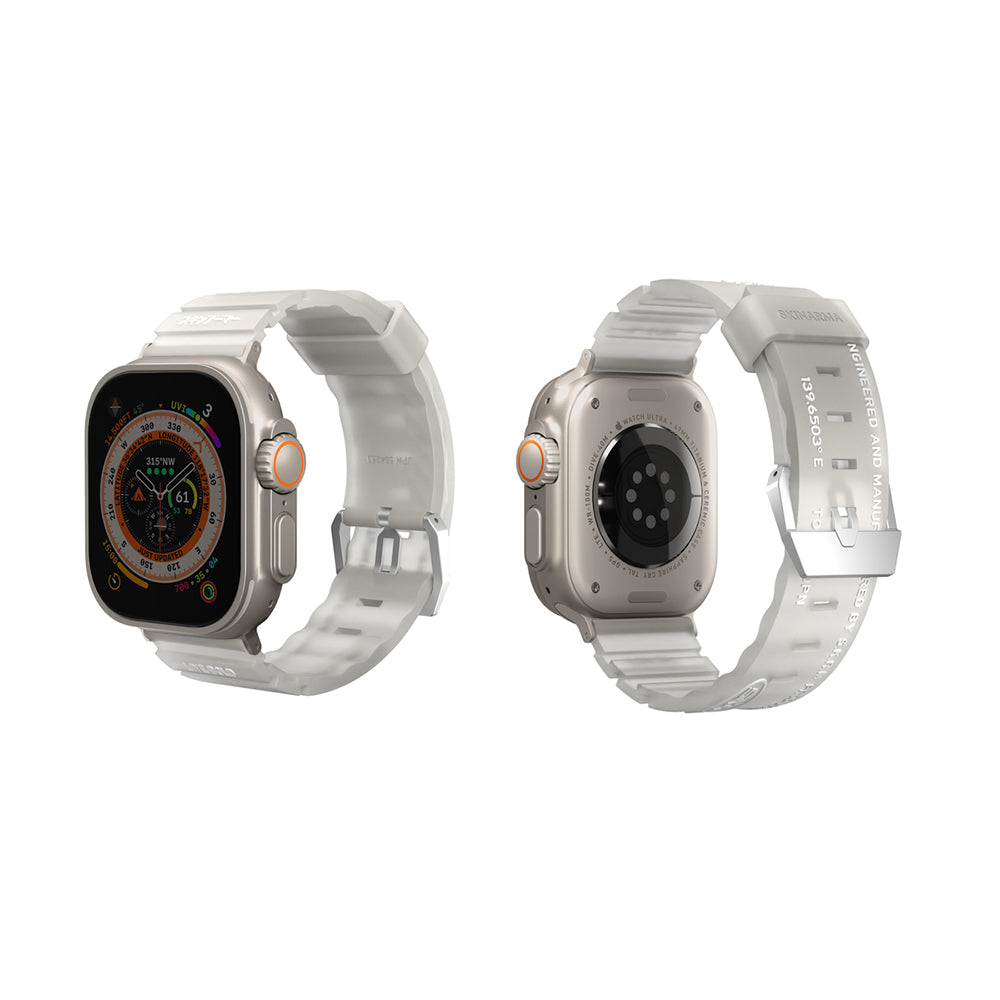 Apple Watch Ultra 49mm SkinArma New Shokku Silikon Kordon Beyaz