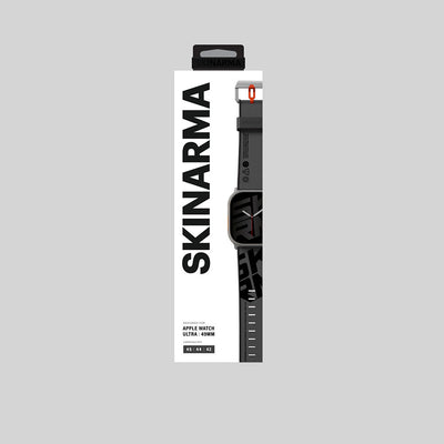 Apple Watch Ultra 49mm SkinArma Spunk Serisi PU Deri Kordon Gri