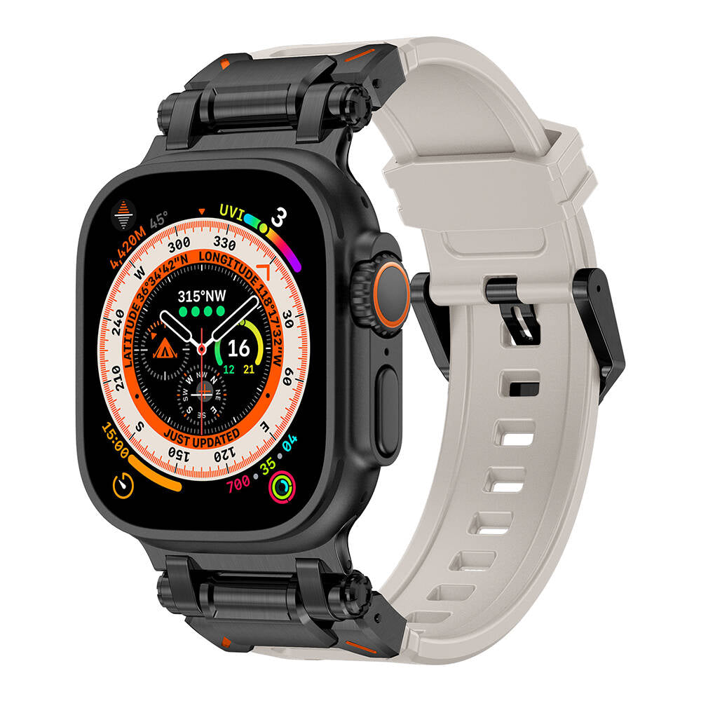 Watch Ultra 49mm Zore KRD-101 Titanyum Metal Başlıklı Silikon Kordon