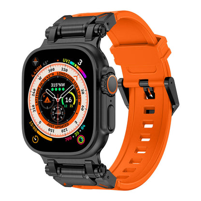 Watch Ultra 49mm Zore KRD-101 Titanyum Metal Başlıklı Silikon Kordon