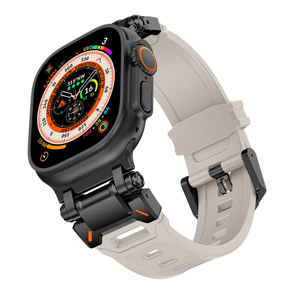 Watch Ultra 49mm Zore KRD-101 Titanyum Metal Başlıklı Silikon Kordon