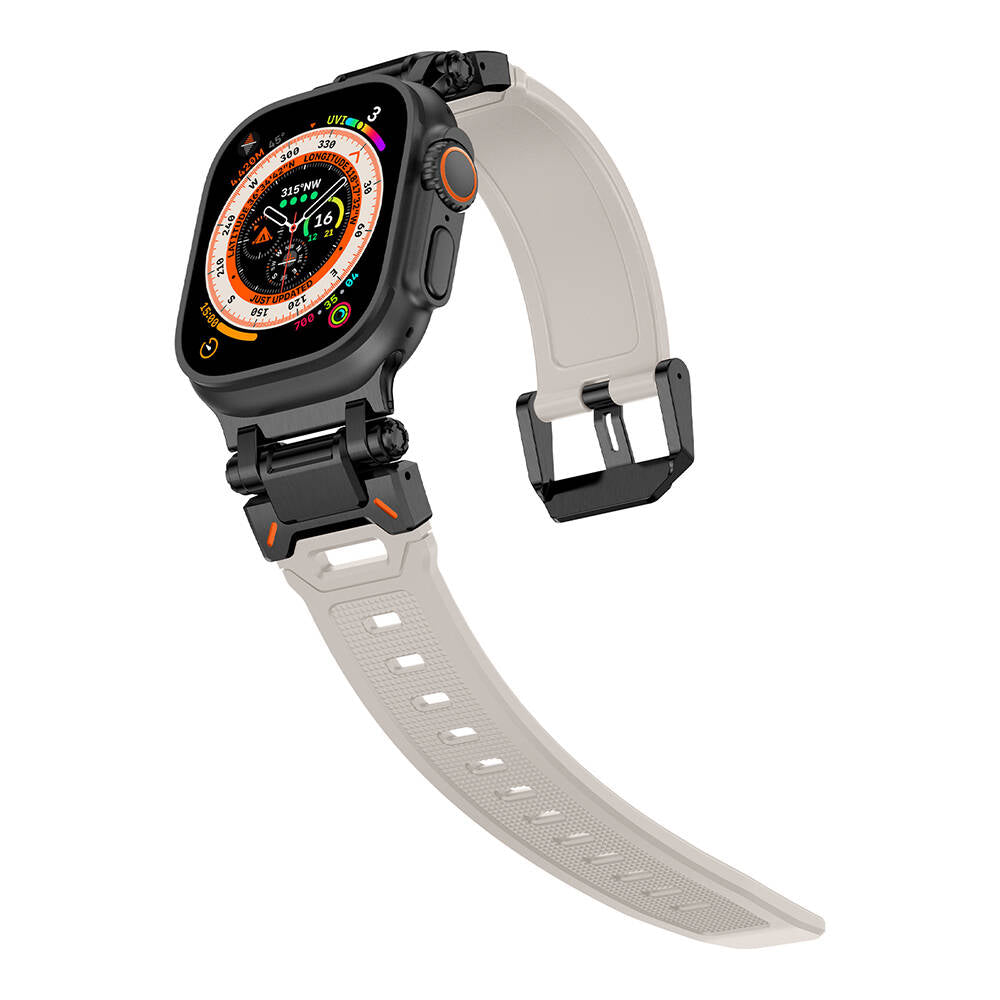Watch Ultra 49mm Zore KRD-101 Titanyum Metal Başlıklı Silikon Kordon