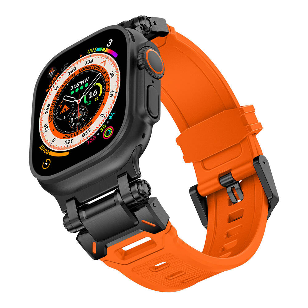Watch Ultra 49mm Zore KRD-101 Titanyum Metal Başlıklı Silikon Kordon