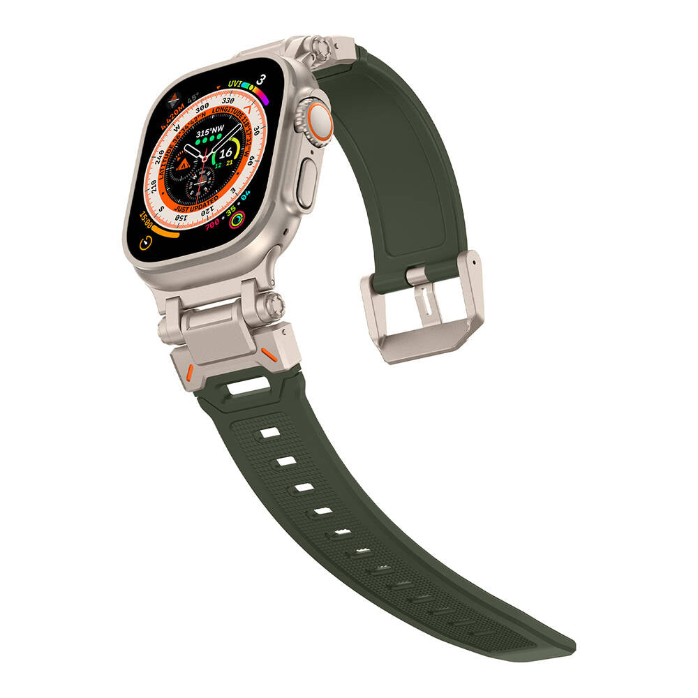 Watch Ultra 49mm Zore KRD-101 Titanyum Metal Başlıklı Silikon Kordon