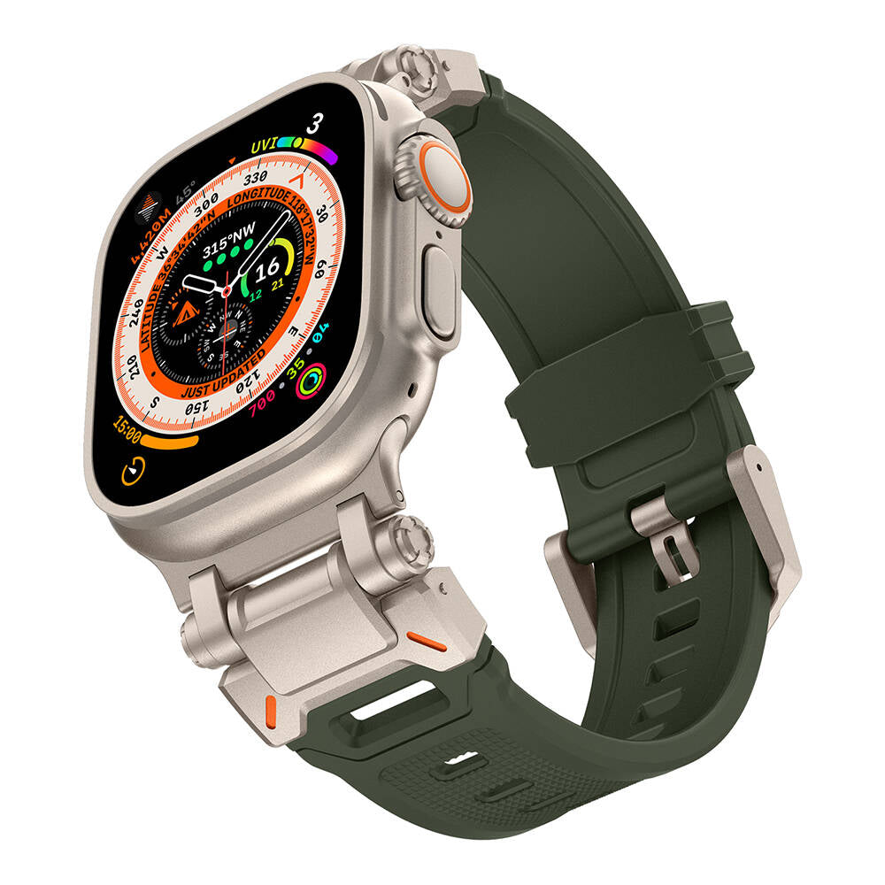 Watch Ultra 49mm Zore KRD-101 Titanyum Metal Başlıklı Silikon Kordon