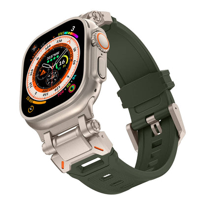 Watch Ultra 49mm Zore KRD-101 Titanyum Metal Başlıklı Silikon Kordon