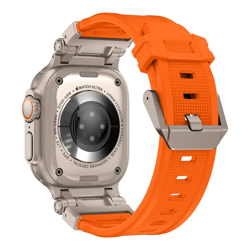 Watch Ultra 49mm Zore KRD-101 Titanyum Metal Başlıklı Silikon Kordon