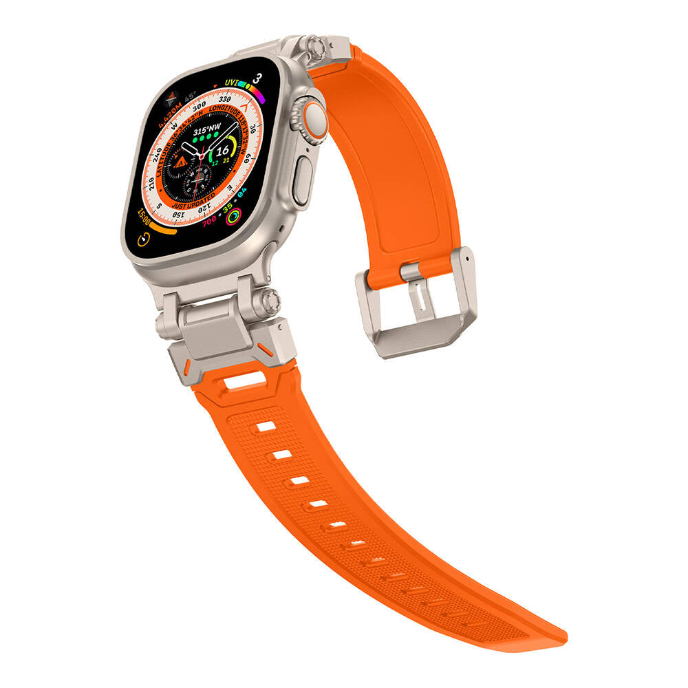 Watch Ultra 49mm Zore KRD-101 Titanyum Metal Başlıklı Silikon Kordon