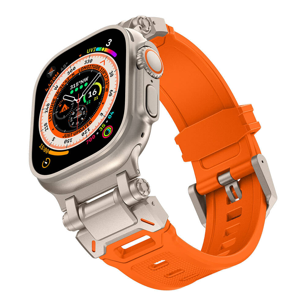 Watch Ultra 49mm Zore KRD-101 Titanyum Metal Başlıklı Silikon Kordon