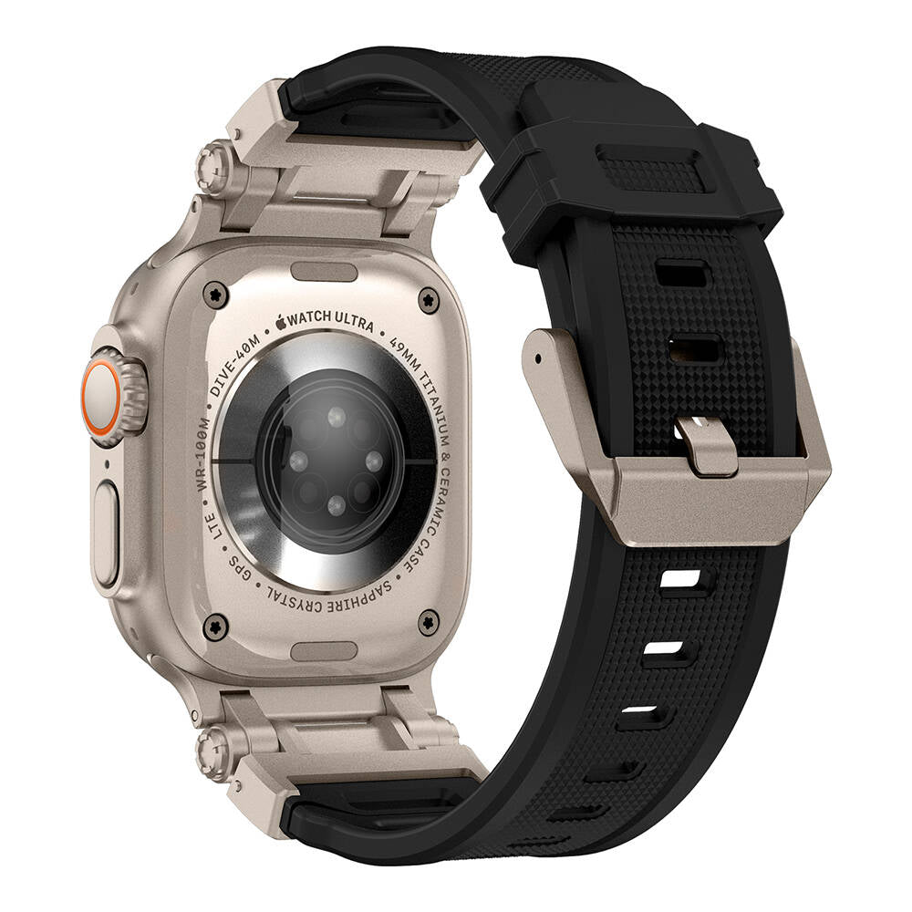 Watch Ultra 49mm Zore KRD-101 Titanyum Metal Başlıklı Silikon Kordon