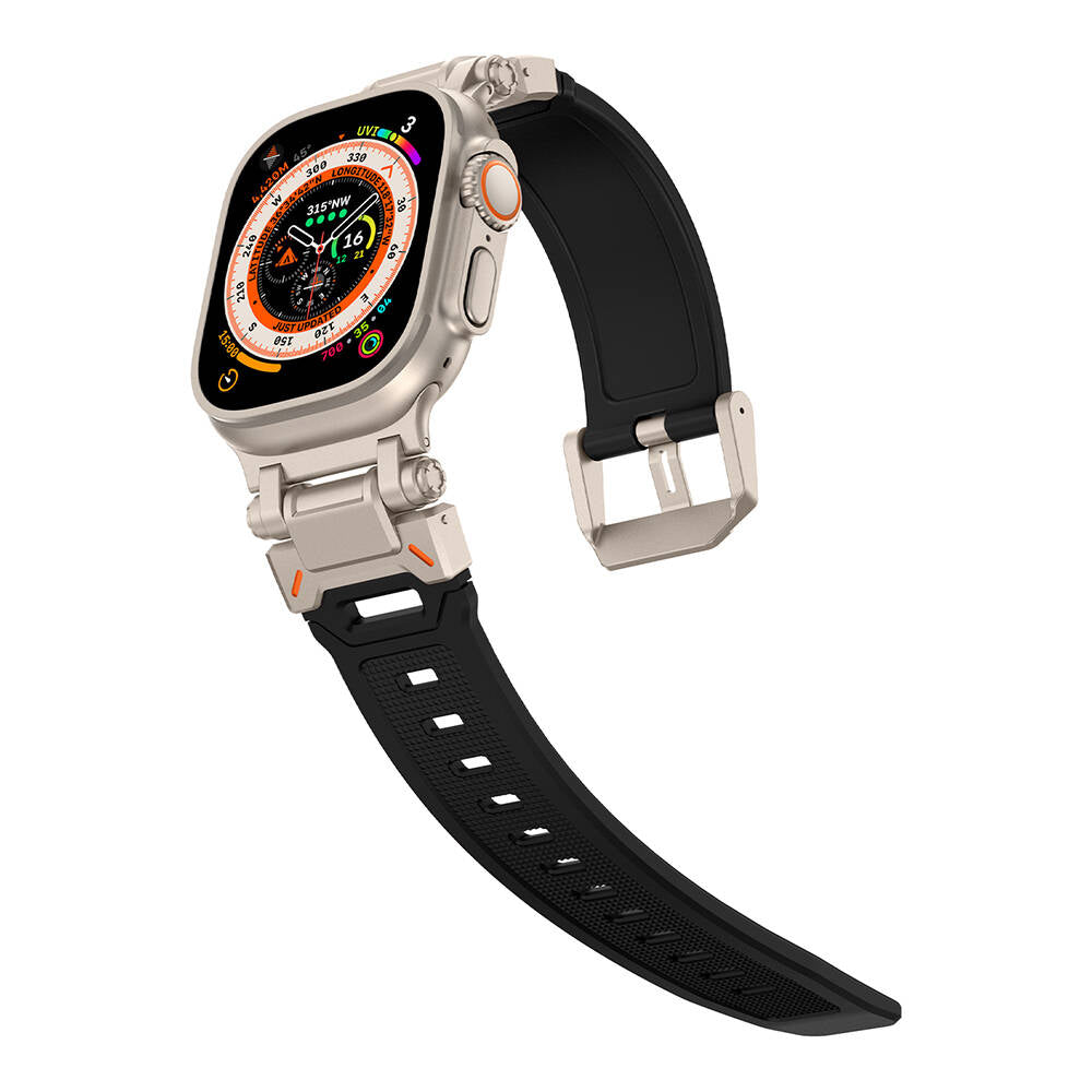 Watch Ultra 49mm Zore KRD-101 Titanyum Metal Başlıklı Silikon Kordon