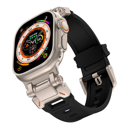 Watch Ultra 49mm Zore KRD-101 Titanyum Metal Başlıklı Silikon Kordon