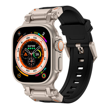 Watch Ultra 49mm Zore KRD-101 Titanyum Metal Başlıklı Silikon Kordon