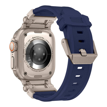 Watch Ultra 49mm Zore KRD-101 Titanyum Metal Başlıklı Silikon Kordon