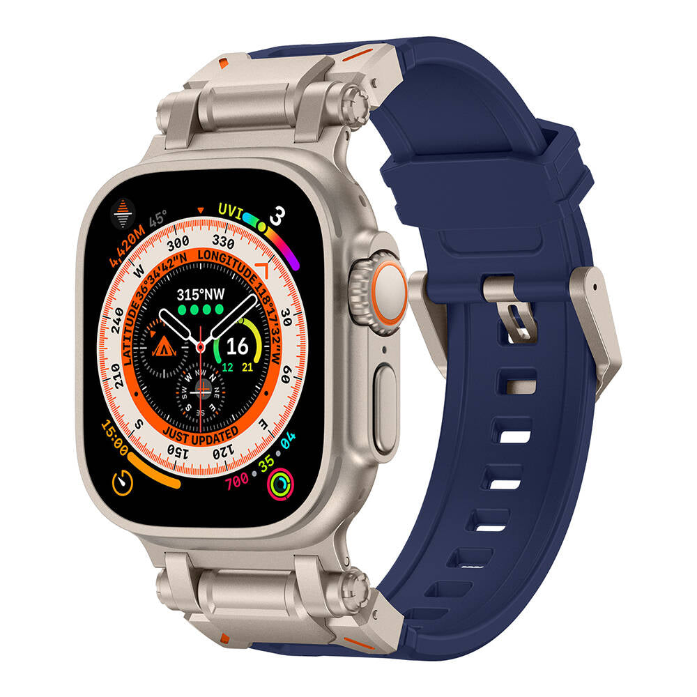 Watch Ultra 49mm Zore KRD-101 Titanyum Metal Başlıklı Silikon Kordon