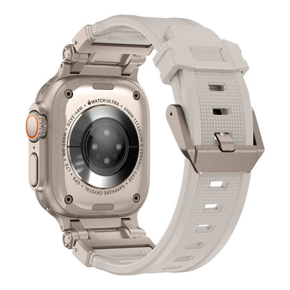 Watch Ultra 49mm Zore KRD-101 Titanyum Metal Başlıklı Silikon Kordon
