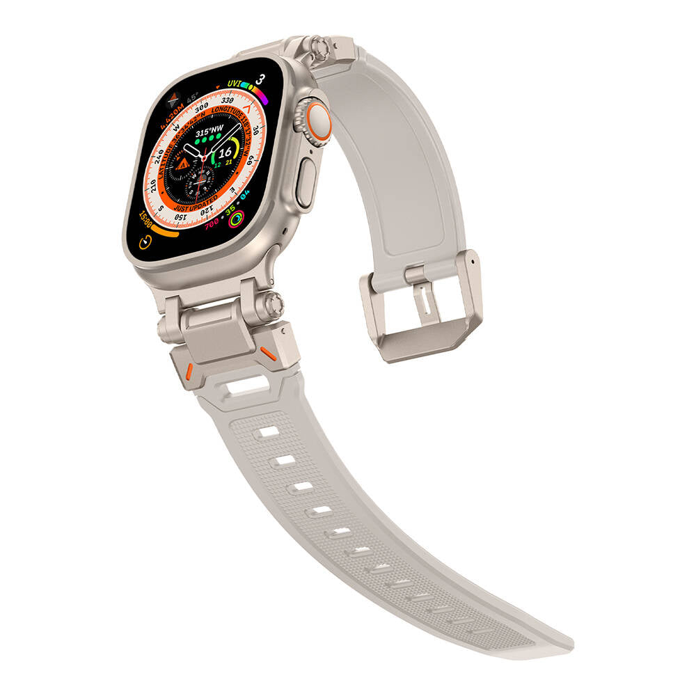 Watch Ultra 49mm Zore KRD-101 Titanyum Metal Başlıklı Silikon Kordon