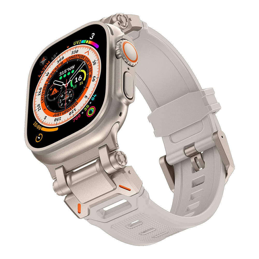 Watch Ultra 49mm Zore KRD-101 Titanyum Metal Başlıklı Silikon Kordon